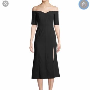 Baby blue Marisol off-the-shoulder midi dress